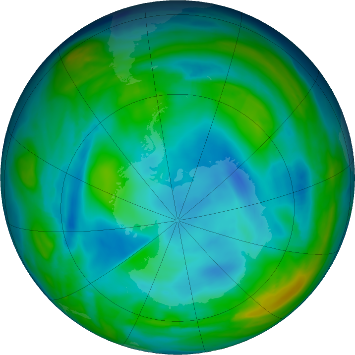 Antarctic ozone map for 12 June 2024